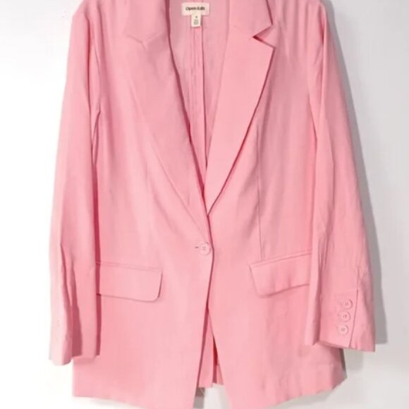 Open Edit Pink Blazer & Shorts Set – Linen Blend Size M - Picture 5 of 5